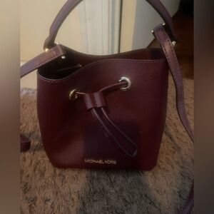Michael Kors Purple Mini Bag with Drawstring Closure